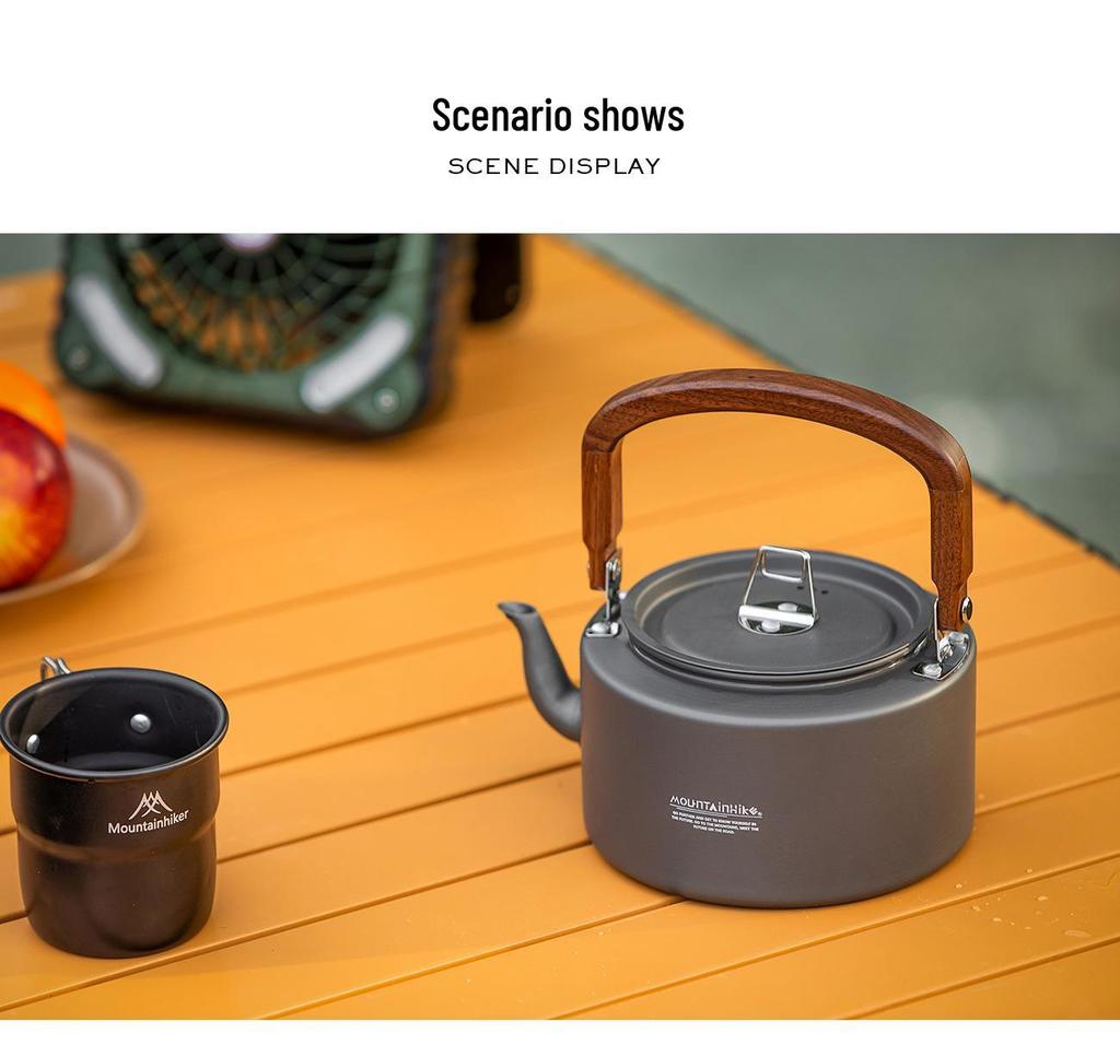 Mountain Guest Lightweight Aluminum Backcountry Camping Kettle - Large Capacity, Portable, Ideal for Outdoor Tea Brewing