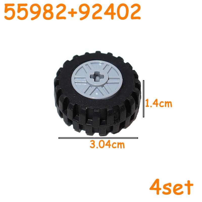 Technical Tire Wheel Car Truck Wheels Hub Block Bricks MOC Motorcycle Tyre Rim Brick Playset 56145 44309 86652 32019 15038 23798