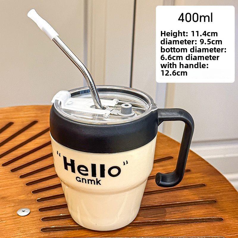 Simple High-value Straw Glass Anti-scalding Stainless Steel Straw Beverage Coffee Cup