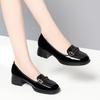 Damskie wsuwane płaskie buty na grubym obcasie - Kwadratowy nosek, Niskie wycięcie, Oddychające, Super miękka podeszwa, Wygodne