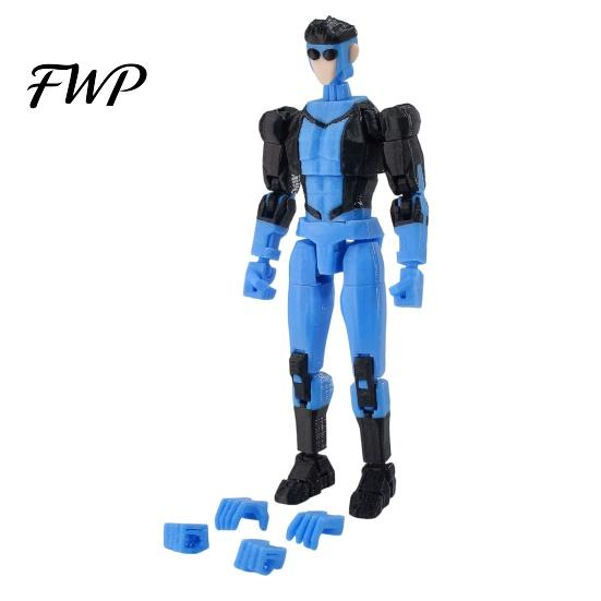 Collectible Posable Figure 3D Printed Action with Accessories Cartoon Character Model Movable Joints Decoration Gift for Animation Lovers Toy