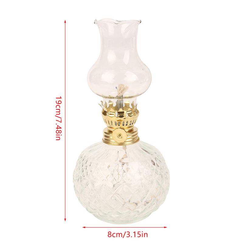 Retro Style Glass Oil Lamp Vintage Kerosene Lamp Antique Oil Lamps For Indoor Use Lamplight Tabletop Emergency Lighting Tool