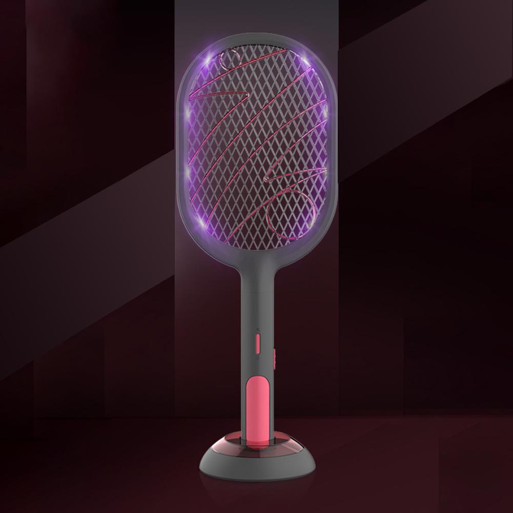 3000v Electric Swatter 1200mah Usb Rechargeable Dual Mode Design Household Intelligent Racket black#0