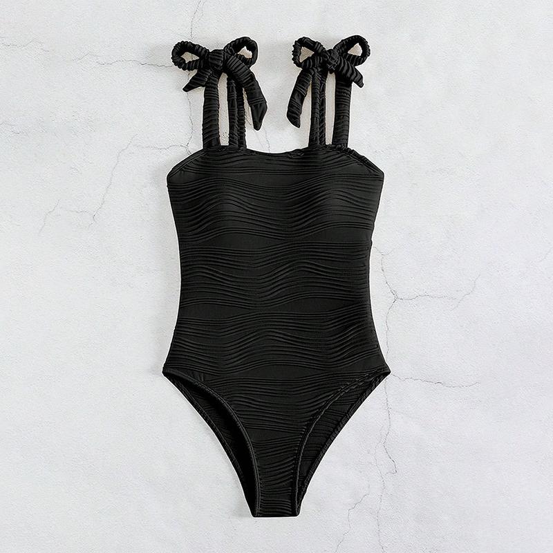 

Para Praia Классический Ретро Купальник Женский Белый Бандо Слитный Купальник 2025 Новый Рубчатый Купальник Женский Купальник с Высокой Талией M