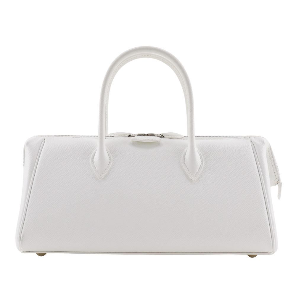 

HERMES Parribonne Bay PM Handbag White Epsom Women Used