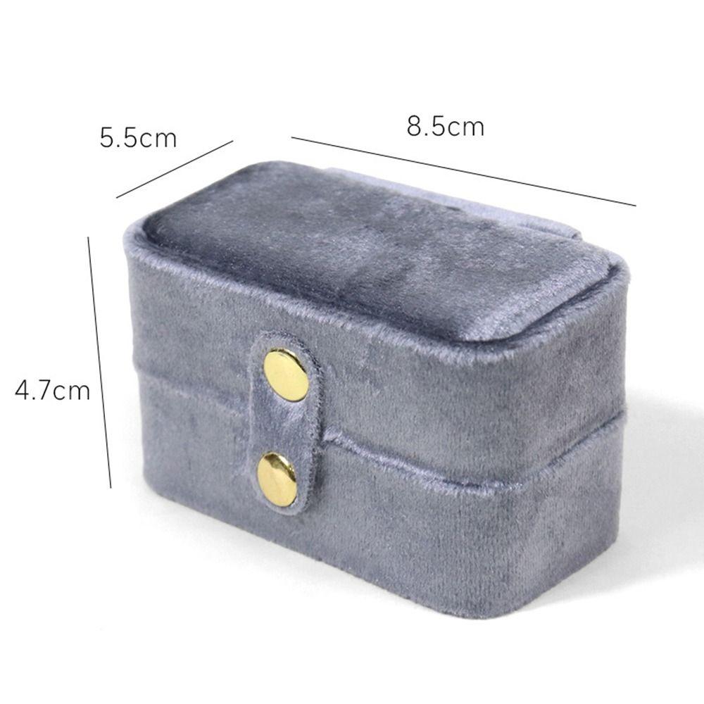 Mini Jewelry Box Plush Velvet Ring Holder Portable Jewelers Packaging Travel Storage