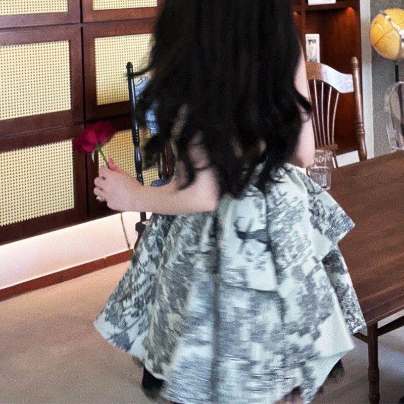 High-End Women's Summer 2024 A-Line Bow Backless Camisole Dress with Waist-Cinching Slim Fit, Petite Size