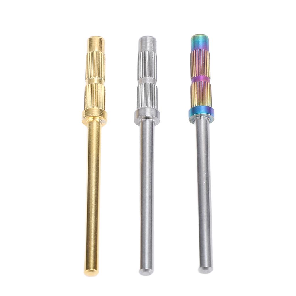 3pcs 3mm Nail Mandrel Stainless Steel Manicure Pedicure Mandrel Rods Sanding Bands Shaft
