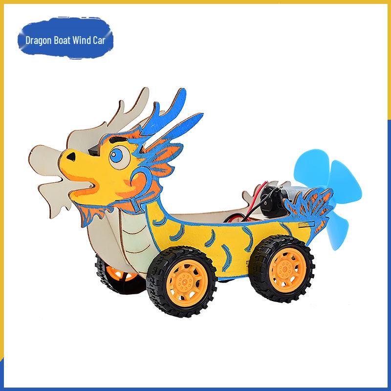 Dragon Boat Wind-Powered Car DIY Kit for Primary School Science Experiments