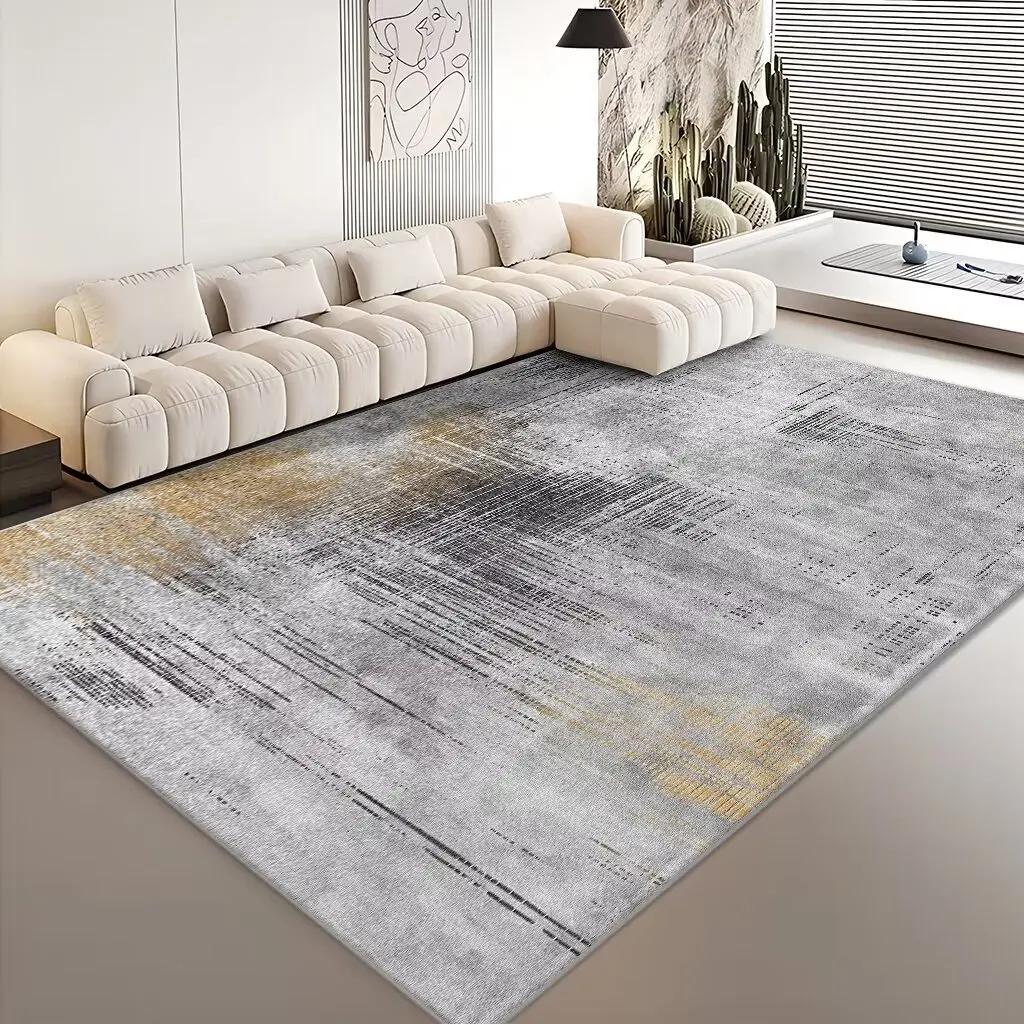 Modern Carpets for Living Room Abstract Large Area Plush Rugs Bedroom Decor Bedside Carpet Grey Washable Floor Mat Lounge Rug