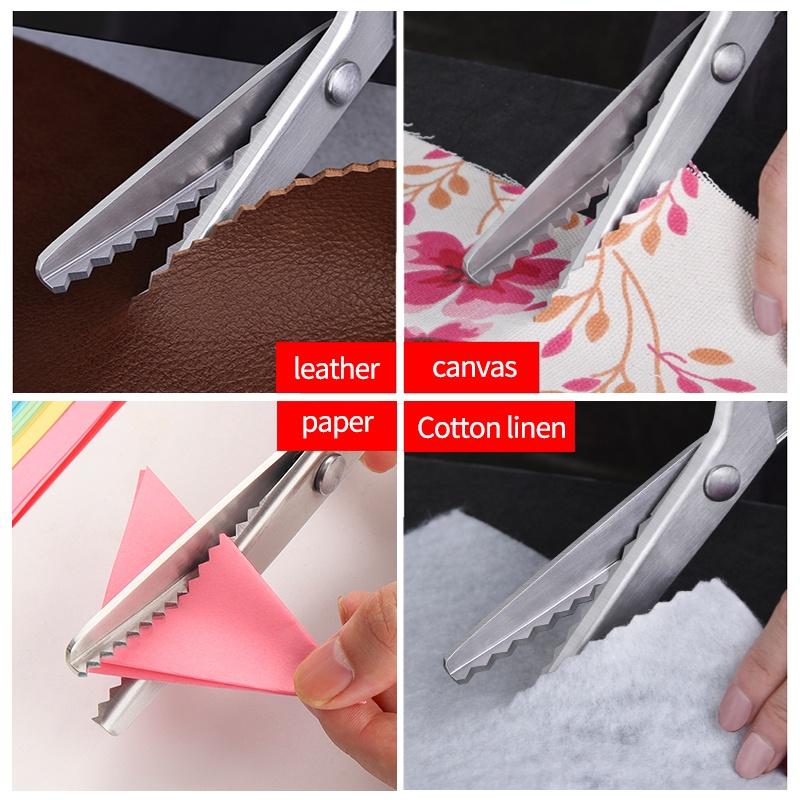 Sewing Scissors Shear DIY Tool Pinking Scissor Leather Handicraft Sewing Accessories Textile Fabric Scissors