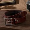 Fashion Rivet Buckle Waist Belt Jeans Style Versatile Jeans Belt Genuine Leather Waistband Men Women