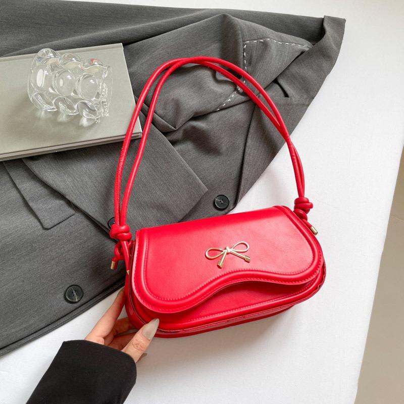 New fashionable solid color niche design high-end bow casual messenger shoulder bag