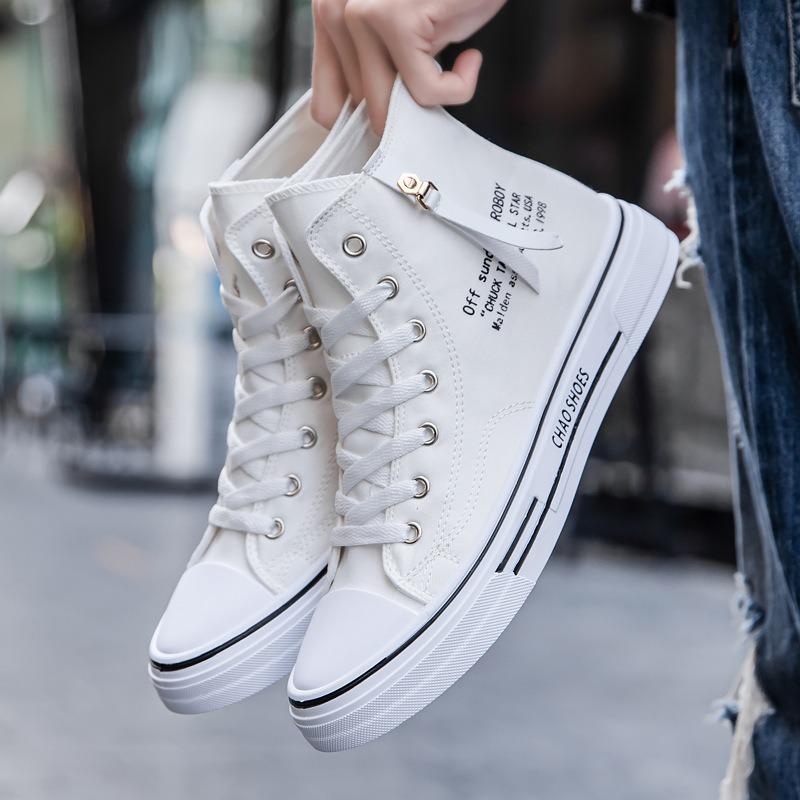 Herbst neue High-Top Herren Canvas Schuhe Mode Einzelne Schuhe Trendige Herrenschuhe Atmungsaktive Freizeitschuhe