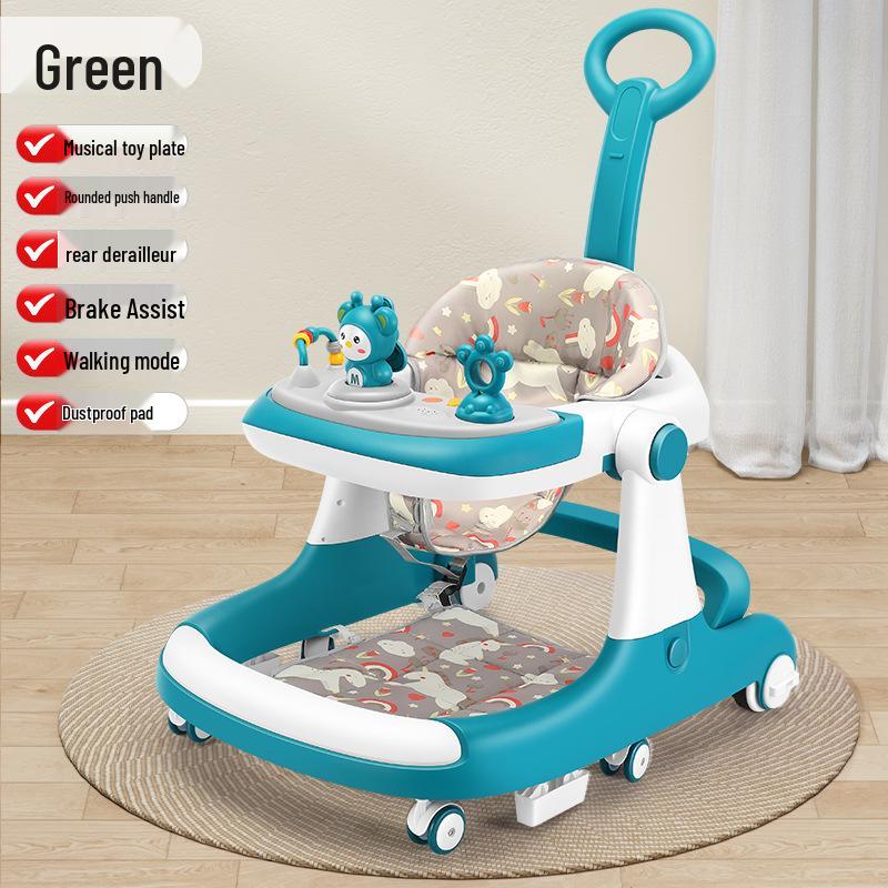 Adjustable Multifunctional Baby Walker for 6-18 Months - Anti-Rollover Design for Boys and Girls