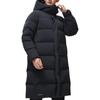 Li-Ning Fitness Series Large Back Logo Print Long Hooded Down Jacket Men Outerwear Black AYMT107-1