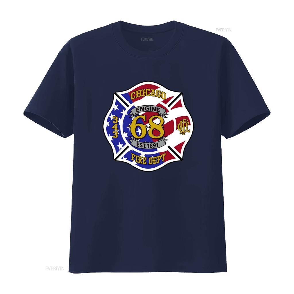 Chicago Fire Departunisext Engine 68 Est 1891 Un T Shirt For Vintage Top For Everyday Wear Fashion Homme