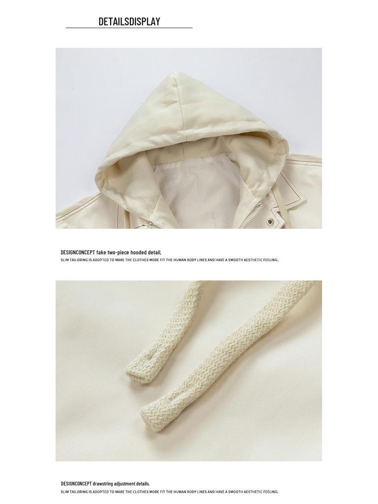 New Men's Hooded Trend Windbreaker: Spring & Autumn Casual Loose Fit Jacket, Two-Piece Look