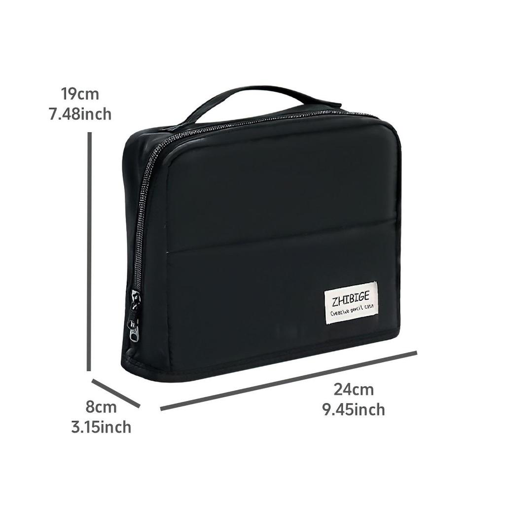 Enlarged 11 Layer Handheld Pencil Case Pen Bag Simple Color Design Wide Opening Storage Pouch Stationery School Travel