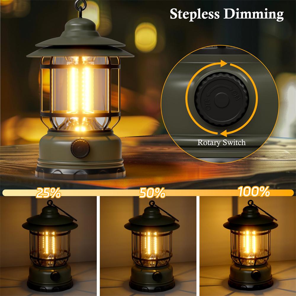 Camping Tragbare Retro Laterne Vintage Zeltbeleuchtung Laterne Dekoration Wasserdicht Outdoor Garten Straßenweg Rasenlampe