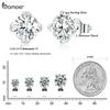BAMOER 925 Sterling Silver Moissanite Stud Earrings for Women Wedding Gift Top Quality Dazzling Earrings Fine Jewelry
