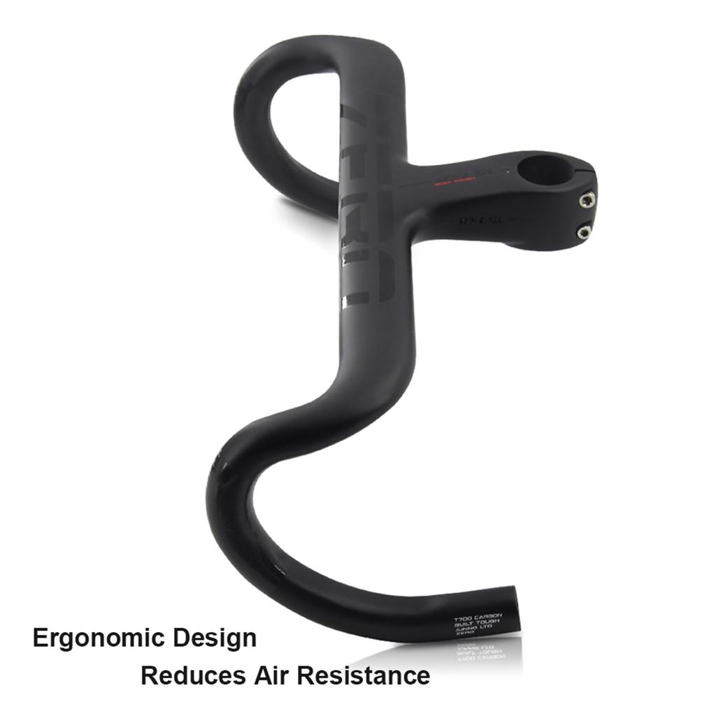 RXL SL Integrated Stem Handlebars, 28.6/31.8mm, Road Bike Handlebars, 420x100mm, Carbon Fiber Handlebars, Lightweight, UD Matte Finish