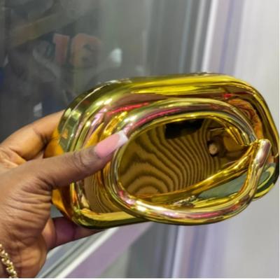 Gold Metal Closure Box Clutch Bag for Women Evening Wedding Party Cute Purse Crossbody Bag Purple Green Metal Handle Handbag