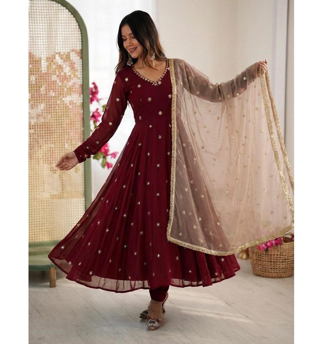 Women Designer Anarkali Faux Georgette Gown