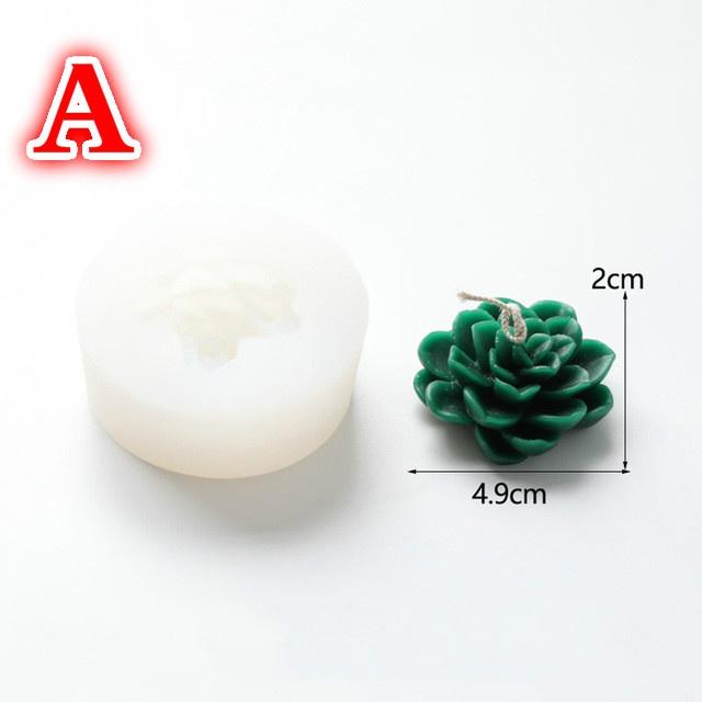 3D Succulent Plants Candle Mold Cactus Silicone Mold Candle Holder Mold Gypsum Plaster Silicone Mould Candle Mould