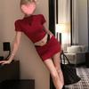 Slim-fit Short Front Shoulder T-Shirt Top Spice Girls Women's Fun Uniform Spice Girls Slim-fit Buttocks Skirt