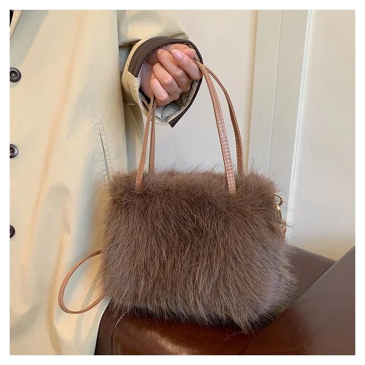 Velvet Fur Women's Shoulder Bag Versatile Crossbody Bag High-quality Bucket Bag Portable