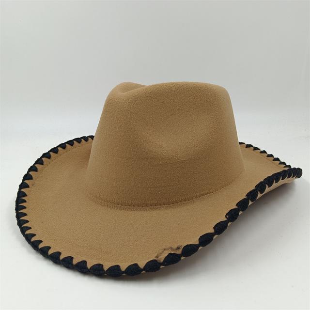 2023 New Wrapped Western Cowboy Hat Men's and Women's Jazz Cowboy Hat with Leather Wide Brim Church Panama Fedora Hat