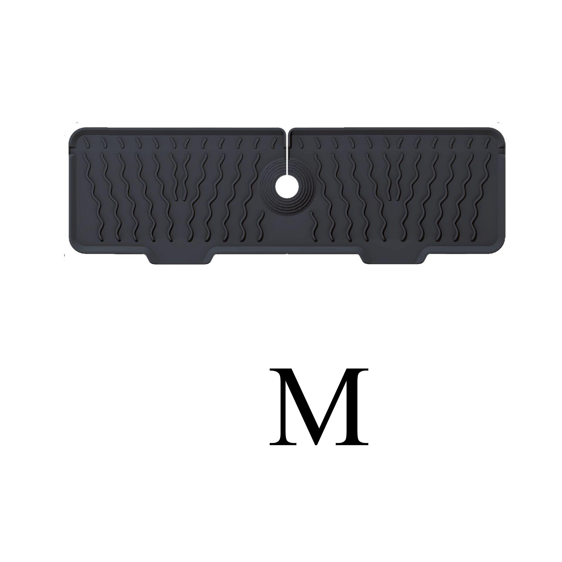 

1 Heavy-dutyNon-Slip Sink Mat | Foldable Gray/Black, Easy-to-Clean Silicone Material, Tilted Drainage Design, Suitable for Sinks XL&Strip