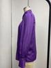 2024 Buckle Top Lantern Sleeve Pleated Solid Color Loose Long Sleeve Stand Collar Shirt for Women