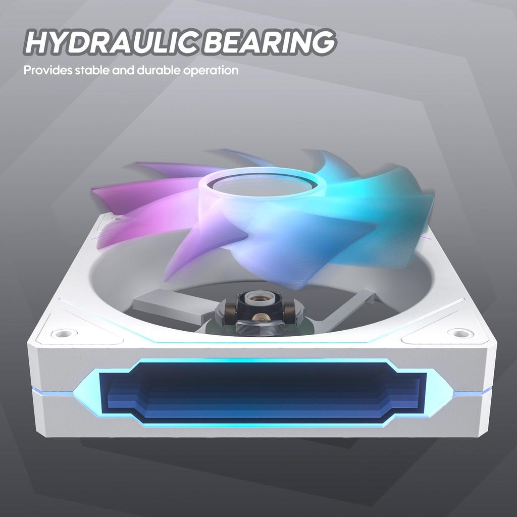 Vetroo L120 3-Pack 120mm ARGB Case Fans, Infinite Mirror Design & PWM Smart Control, Hydraulic Bearing, 9-Blade Design & 8 Rubber Pads for Low Noise