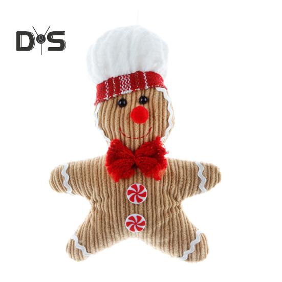 1/2Pcs Christmas Gingerbread Man Doll Plush Stuffed Doll Toy Gingerbread Pendant Christmas Tree Hanging Decorations for Fireplace Display