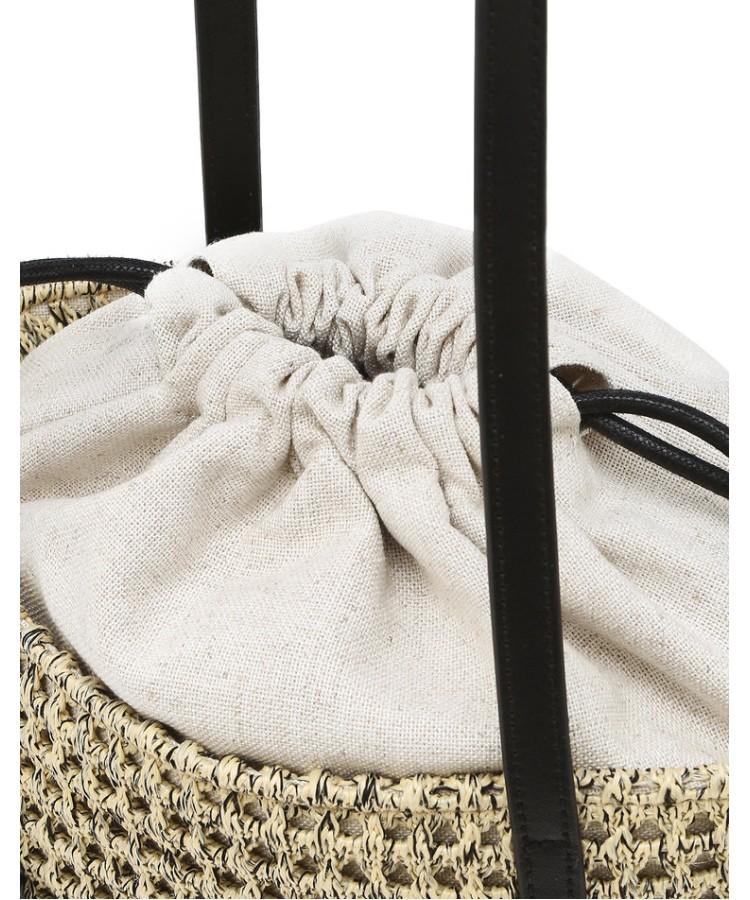 Athe Vanessabruno Mixed Color Raffia Shoulder Bag S Aaba6F804Bk