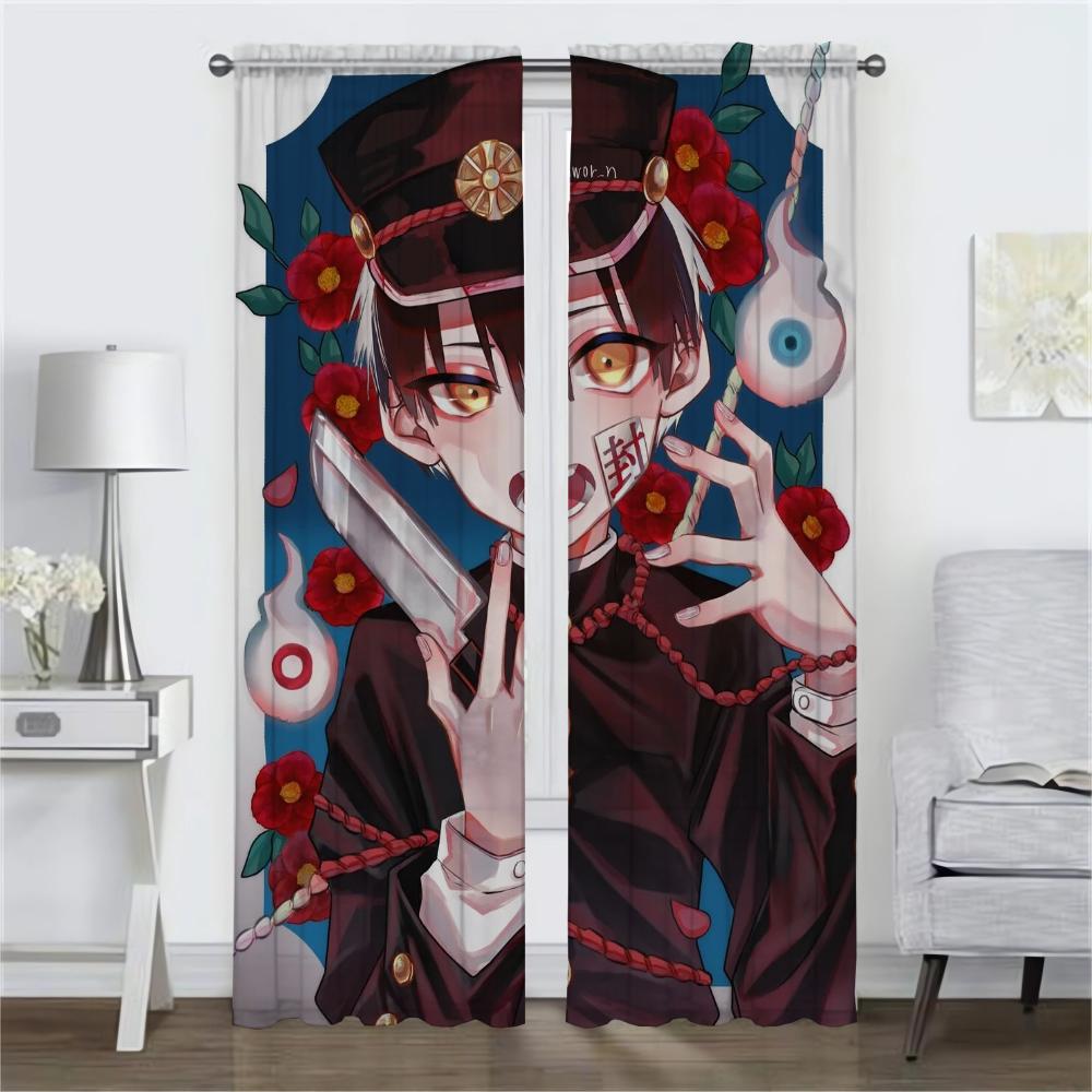Modern Living Room Curtains for Camera Hanako Kun Shades Tulle for Bedroom Blackout Curtain Home Interior Curtains 2 Pieces