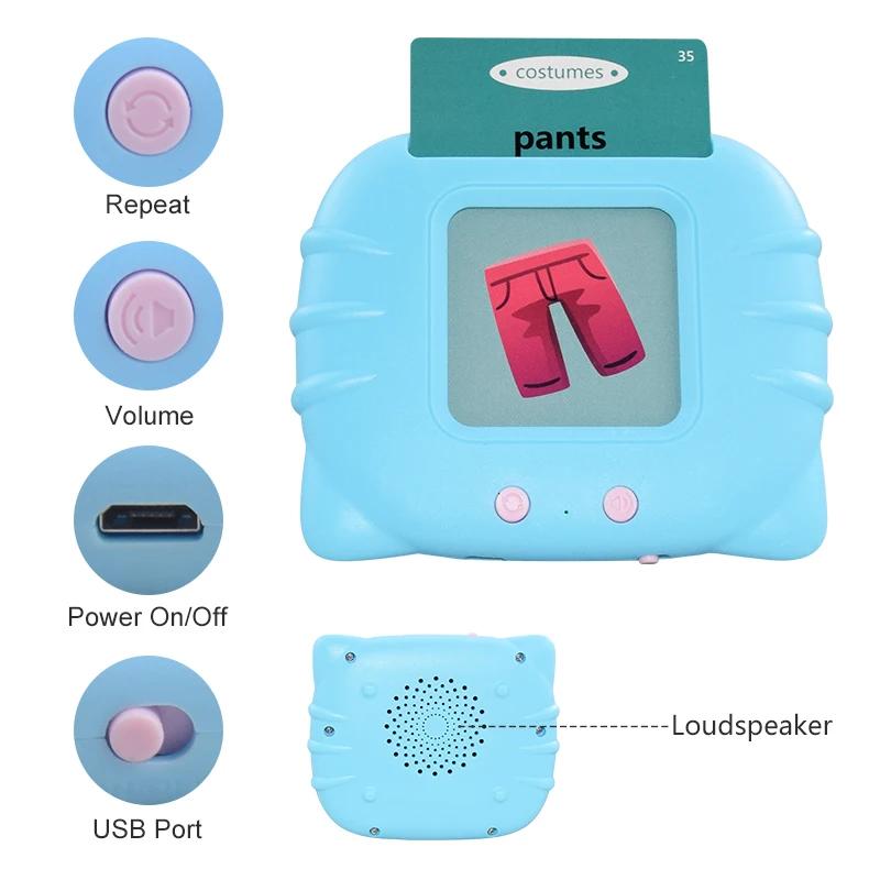 Early Education Learn English Words Toys Kids Audio Electronic Cards Book Cognitive Talking Flash Cards Game for Toddlers Gift