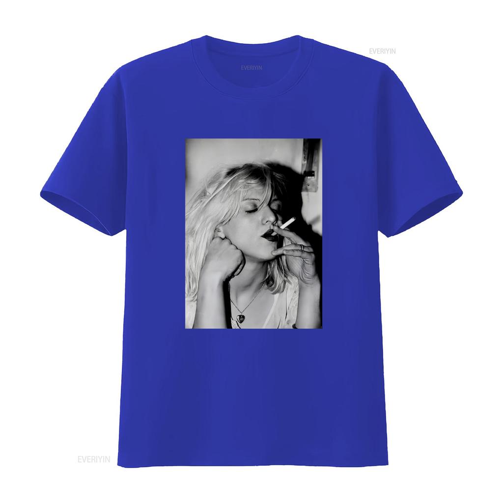 Sängerin Courtney Love Raucher T-Shirt Alle Größen S 4xl Baumwolle Unisex Zc2319 Vintage Grafikdesigner Kleidung Vielseitige Mode