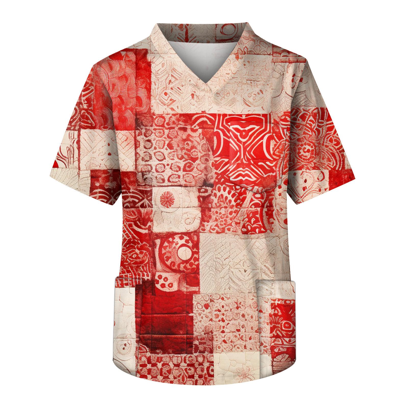 

Мужской топ с коротким рукавом и V-образным вырезом с принтом нагрудного кармана XXXXXL красный