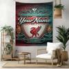Liverpool FC Personliggør Dit Navn Vægdekoration Vægtæppe Kunst Til Kæledyrs Mindesmærke Fødselsdag Bryllupsfest Baggrund Familiegave