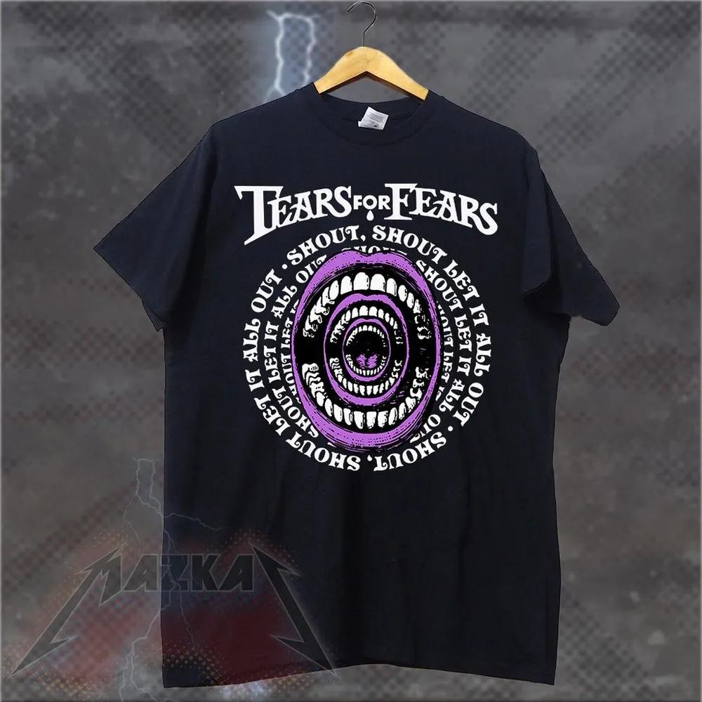 Unisex Short Sleeve Crew Neck Cotton T Shirt Wave Tears For Fears M