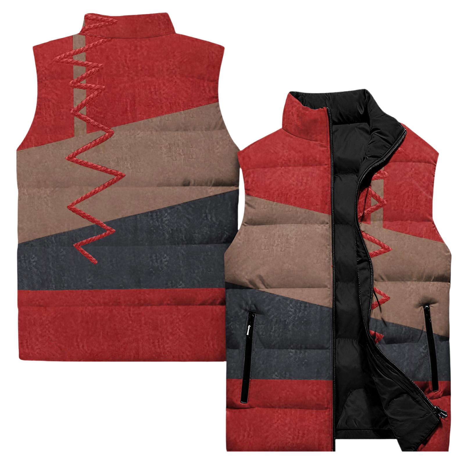 

Ladies Casual And Fashionable Sleeveless Vest Square Pattern Printing Cotton Jacket XXXXXL