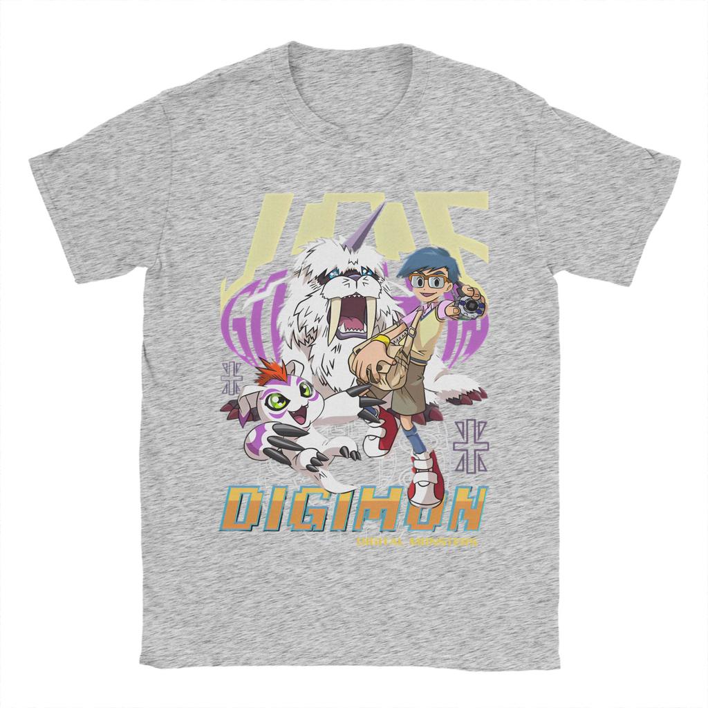 Awesome Digimon Kido Jo Gomamon T-Shirts Men Women O Neck Cotton T Shirts Monster Anime Short Sleeve Tee Shirt Plus Size Merch