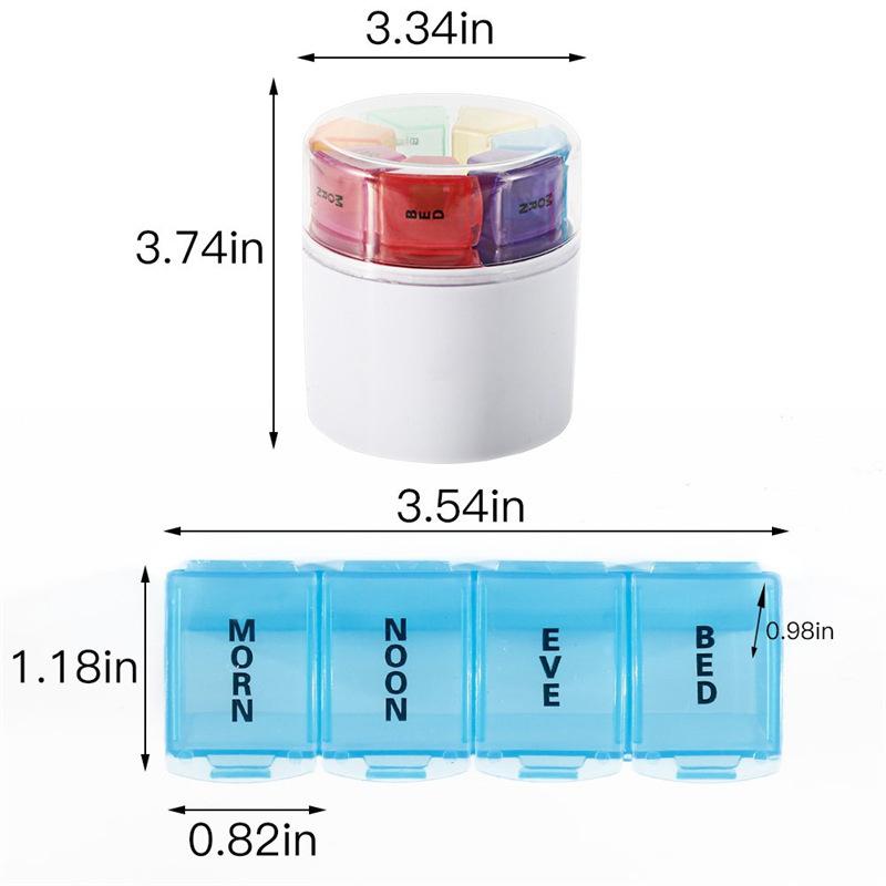 Portable 7 Days 28 Grids Weekly Colorful Pill Case Storage Box Travel Medicine Box Holder Tablet Organizer Medicine Pill Box