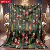 1pc 2D Nutcracker Soldier And Christmas Tree Themed Flannel Blanket, Soft HD Digital Print, Cooling Blanket All-Season Use! Soft And Breathable 100% P
