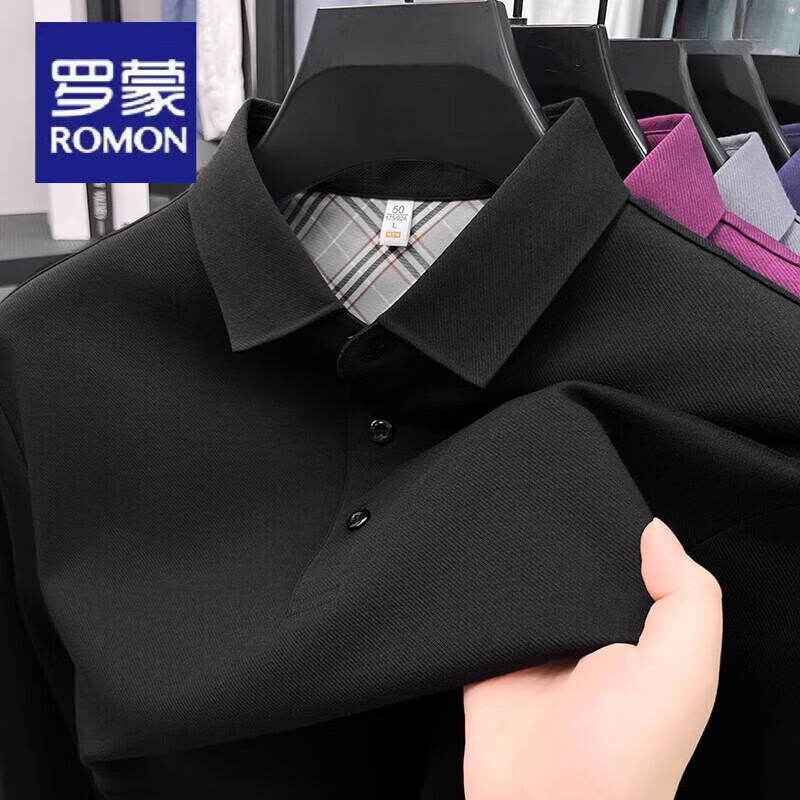 ROMON Herren Business Casual Langarm-Poloshirt