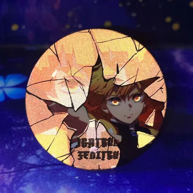 Demon Slayer Broken Badge Anime Pins Collection Hanging Accessory Merchandise Reflective Cool Cartoon Kimetsu No Yaiba