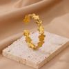 Braccialetti Floreali Vintage da Donna Colore Oro Acciaio Inossidabile Braccialetti Floreali Braccialetti Gioielli Femme Regalo per Feste pulseras